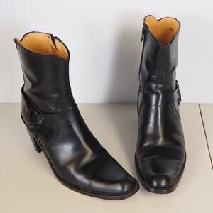 Frye Romy Ring Harness Black Leather Western Ankle Boots Size 8B 27960  F901 F4